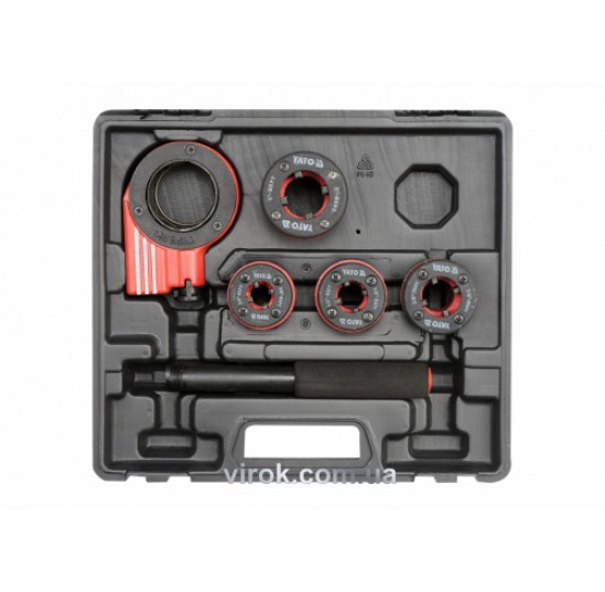 Набір різьбонарізний для труб YATO 3/8", 1/2", 3/4" 1" 5 елем. (29001)