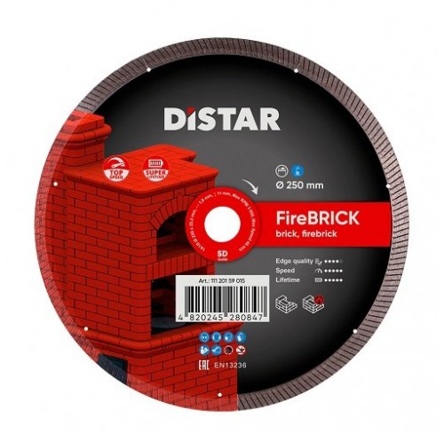 Круг алмазний Distar FIREBRICK 5D 1A1R 250x25.4 мм вогнетривка цегла(11120159015)