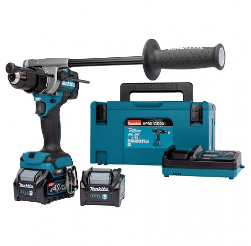 Акумуляторний дриль-шурупокрут з ударом Makita XGT 40 V MAX HP001GD201