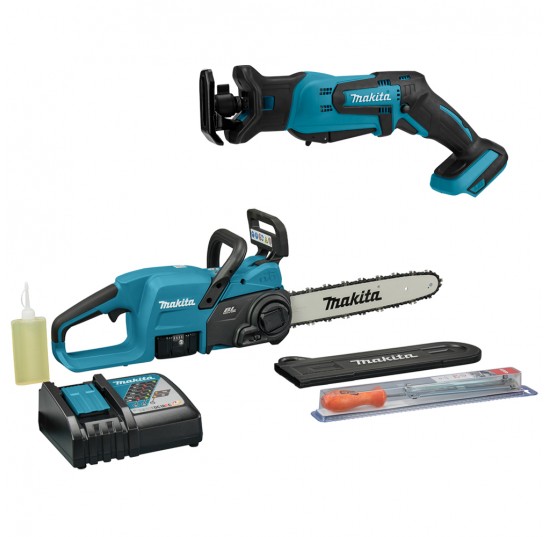  Акумуляторна ланцюгова пила Makita DUC357RT + ак. шабельна пила Makita DJR183