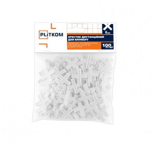 Хрестик 6мм 100шт Plitkom (1111900)