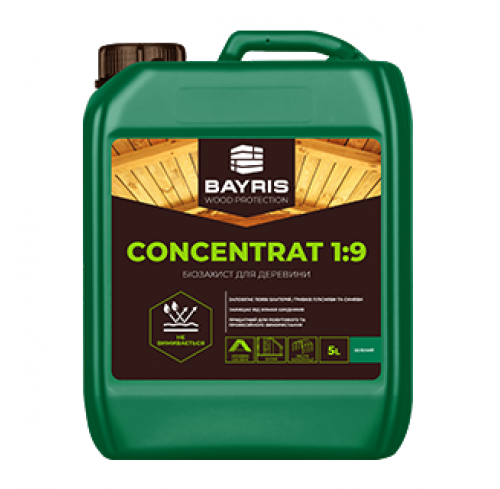 Антисептик для дерева 1л Байріс 1:9 зелений