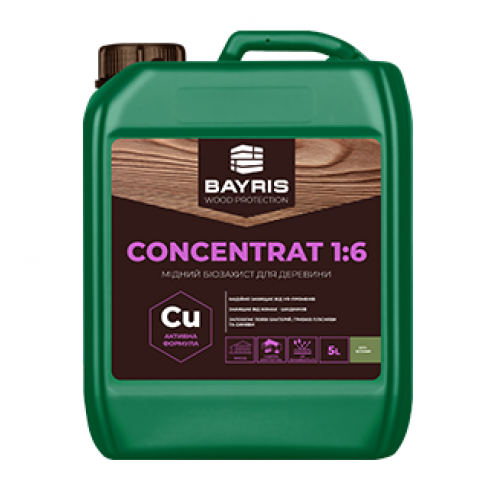 Антисептик для дерева 1л Байріс 1:6 сіро-зелений