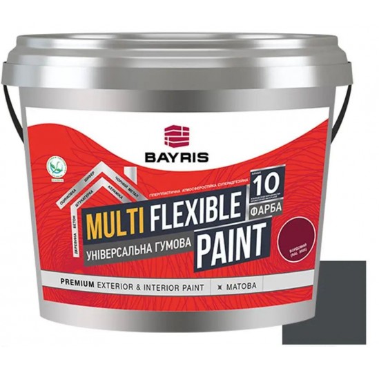 Фарба гумова RUBBER PAINT БАЙРІС (графітова) 1.2кг