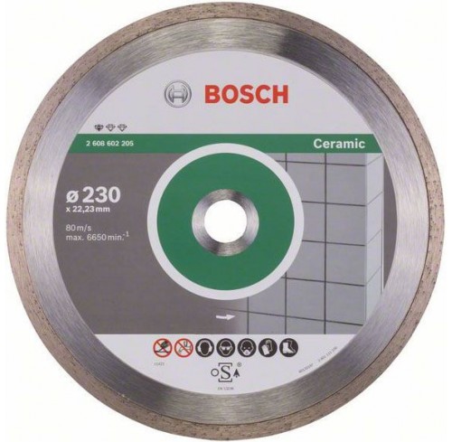 Круг алмазний відрізний 230*22,23мм Pf Ceramic Bosch 2608602205