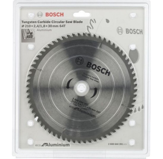 Пила дискова 210*30мм 64 зуб. Aluminium Eco Bosch 2608644391