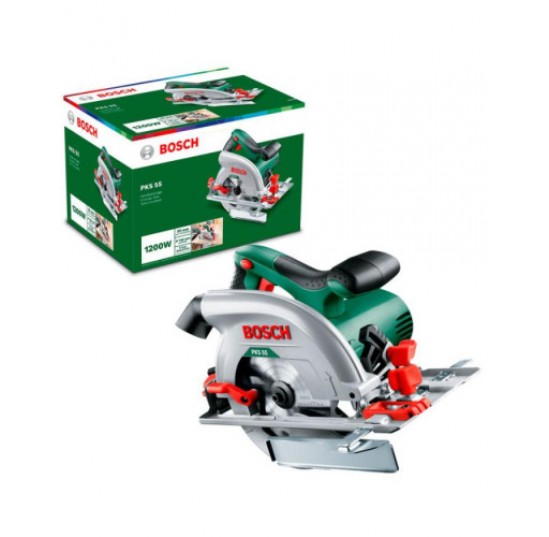 Пила дискова PKS 55 1200Вт 160мм BOSCH зелений 0603500020