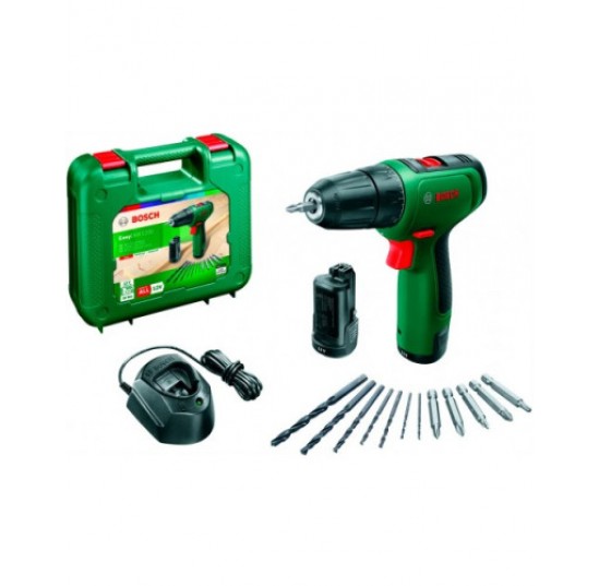 Шуруповерт акумуляторний EasyDrill 1200 ( 1.5Ah, 2шт, ЗП, валіза, набір) BOSCH зелений 06039D3007