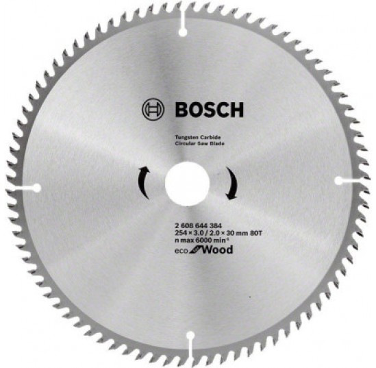 Пила дискова 254*30мм 80 зуб. Eco Bosch 2608644384