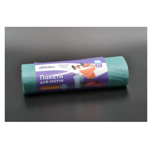 Мішок для сміття 160л КІТ ДОМОВІТ Суперміцні бірюзові