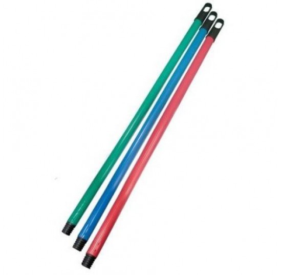 Ручка для швабри металева гладкий пластик з різьбою та ковпачком 120см (120CIAL)