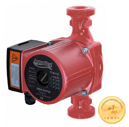Насос циркуляційний 100Вт Hmax 6м Qmax 75л/хв180мм+гайки 1 1/4 (774134)