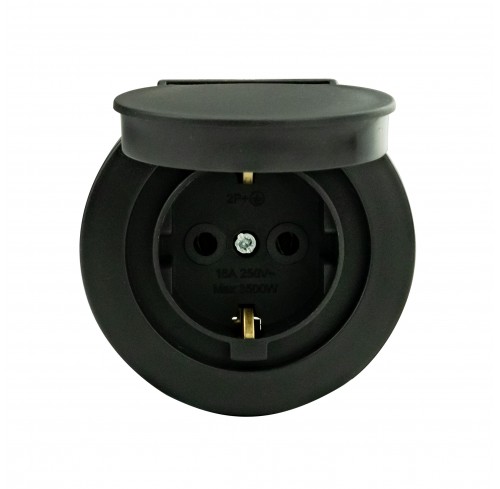 Розетка 1-а з/з антрацит IP54 16A (406-250000-249)