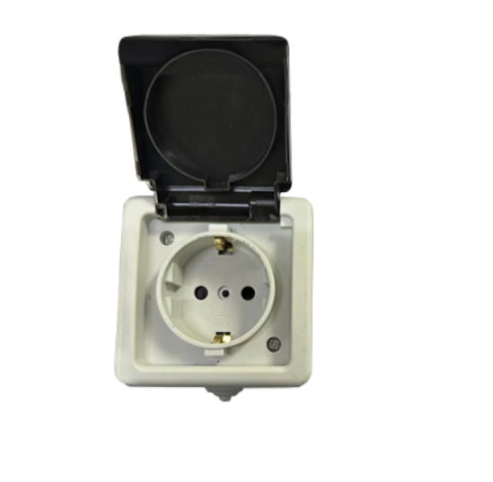 Розетка з/з 16А MARSO Aqua Plus IP 54 cіра (41-54-35)