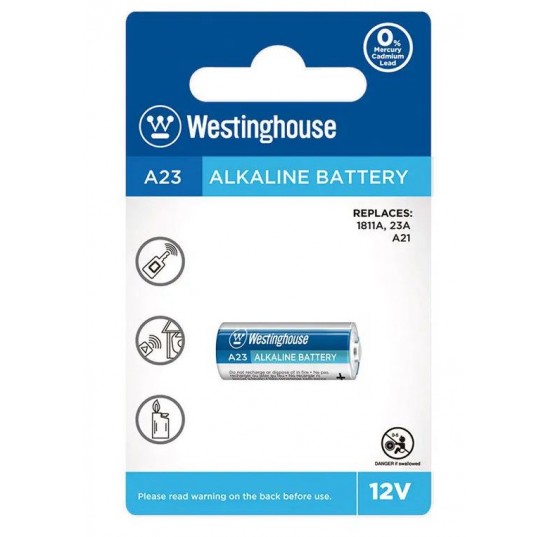 Батарейка лужна аварійна A23 12V Westinghouse Remote Control Alkaline 1шт блістер