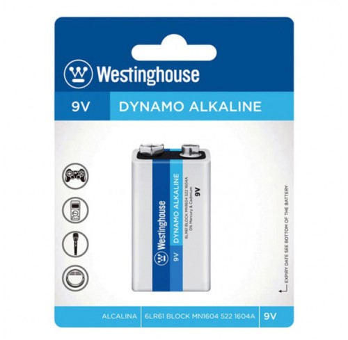 Батарейка лужна 9V/6LR61 Westinghouse Dynamo Alkaline крона 1шт