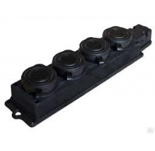 Колодка каучукова чорна 4-а 16А 250V/84
