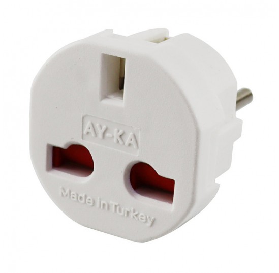 Адаптер "американка" 13А ,білий AY-KA (62-23-10)