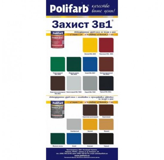 Емаль захист 3 в 1 жовта 2,7 (Поліф)