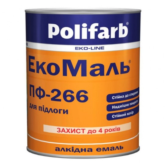 Емаль червоно-коричнева 0,9кг ПФ-266 (Поліф)