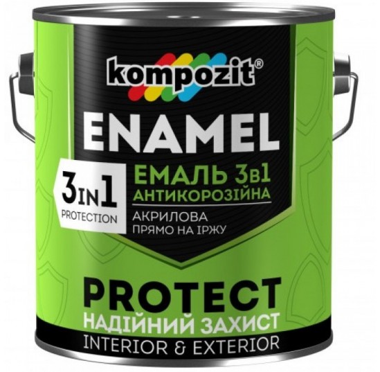 Емаль антикор. 3в1 Композит PROTECTчорна 2,7кг