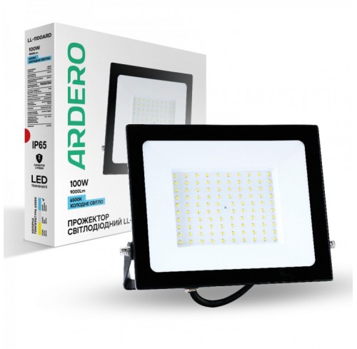 Прожектор світлодіодний LL-1100ARD 100W 6500K 230V чорний IP 65