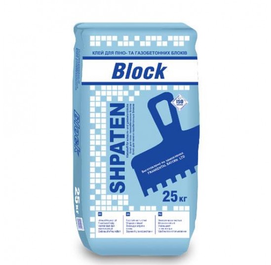 Клей для піно- та газобетонних блоків SHPATEN BLOK 25 кг