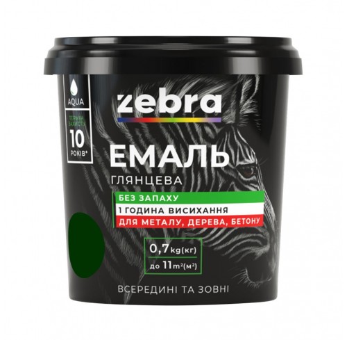 Емаль акрилова 0,7кг ЗЕБРА №38 темн. зелений