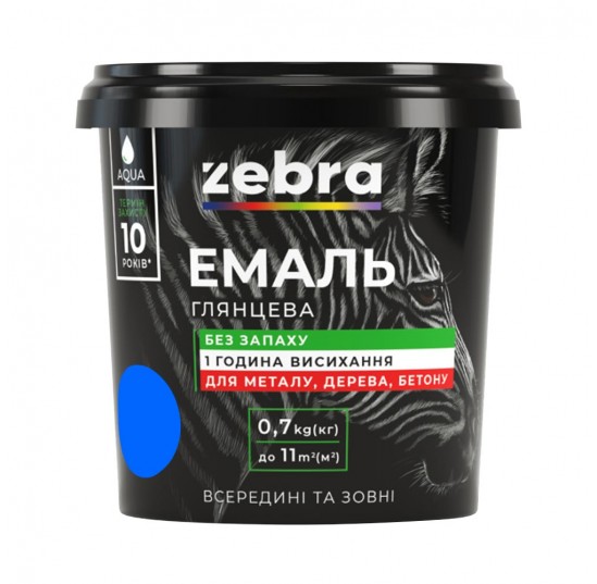 Емаль акрилова 0,7кг ЗЕБРА №43 блакитний