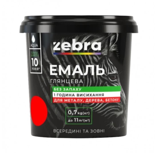 Емаль акрилова 0,7кг ЗЕБРА №75 червоний