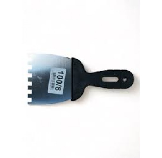 Шпатель нерж. 100мм зубчастий 8*8