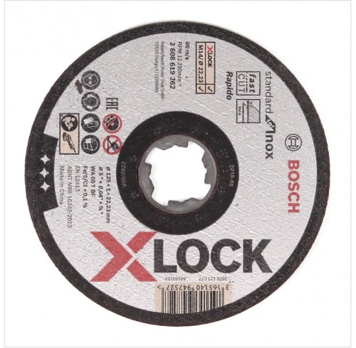 Круг відрізний по мет,125*1,0*22 X-LOCK A60 Standart Inox Bosch (2608619267)