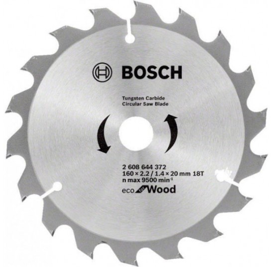 Пила дискова 160*20/16мм 18 Wood Eco Bosch 20589 (2608644372)