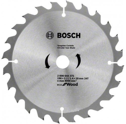 Пила дискова 190*20/16мм 24Т Wood Eco Bosch 65216 (2608644375)