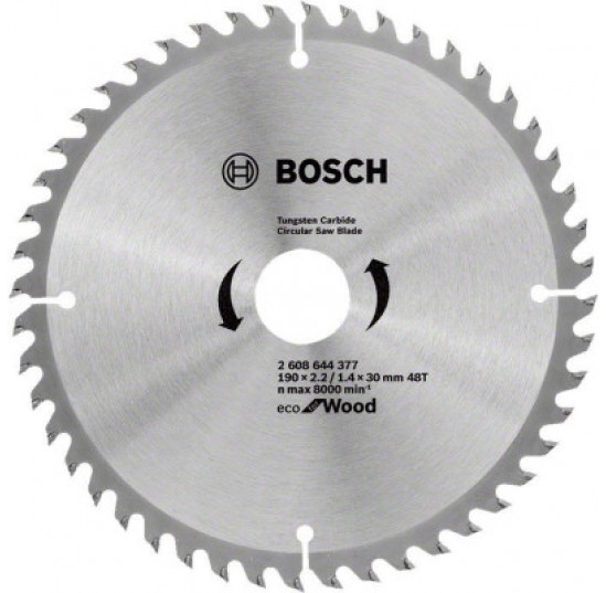 Пила дискова 190*30мм 48 Wood Eco Bosch (2608644377)