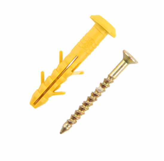Дюбель вбивний 6*60 з комірц. (жовтий)