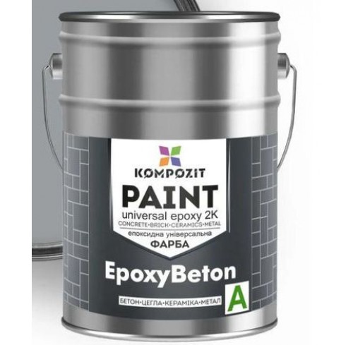 Фарба епоксидна двохкомпонентна EpoxyBeton Композит сірий RAL7040 1.2кг+затвер.
