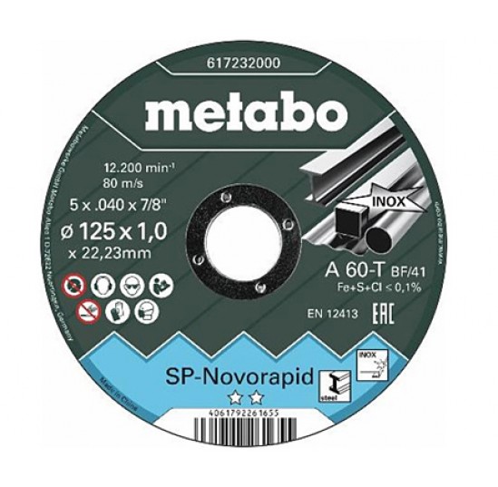 Круг відрізний по мет,230*1,9*22 нерж. МЕТАБО SP-Novorapid (617235000)
