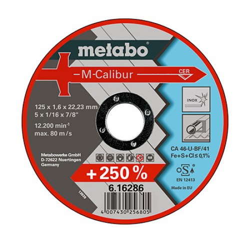 Круг відрізний по мет,125*1,6x22 нерж МЕТАБО M-Calibur (616286000)