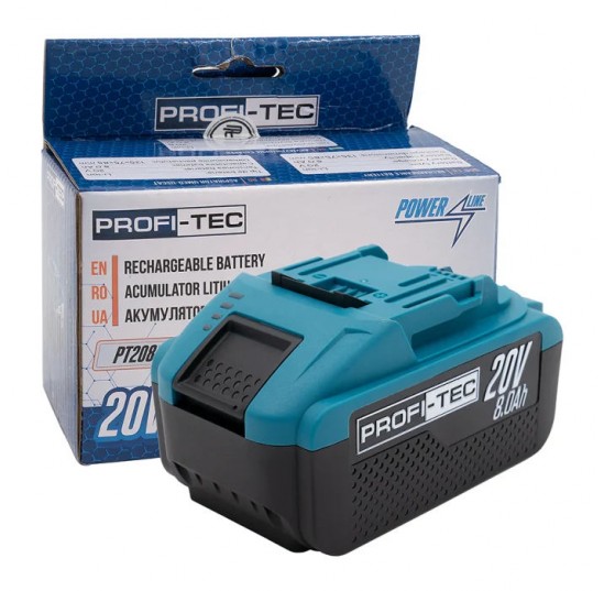 Акумулятор 8.0 Аг 20В PT2080EP з індикатором PROFI-TEC 005851