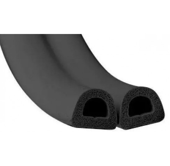 Ущільнювач "D" 10*12мм 50м Technics чорний гаражний самоклеючий (10-781)