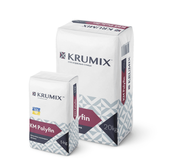 Шпаклівка фінішна KRUMIX 20кг. КМ-POLYFIN полімерна фнішна
