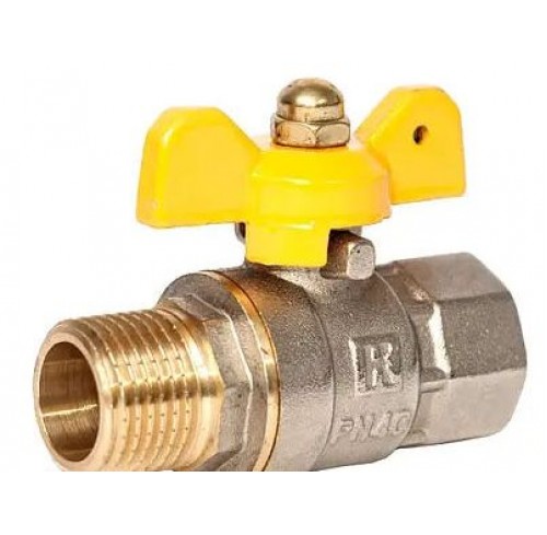 Кран шаровий 1/2" RSK ВЗ жовтий метелик газ (15001)