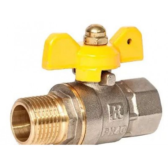 Кран шаровий 1/2" RSK ВЗ жовтий метелик газ (15001)