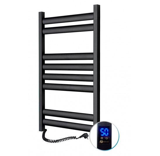 Рушникосушка ел. сталева Еліпс 500*800 ліва чорний муар