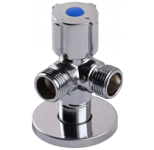 Кран шаровий кутовий подвійний 1/2*1/2*1/2" SL1588 Selba