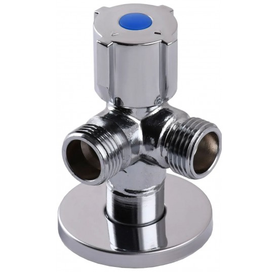 Кран шаровий кутовий подвійний 1/2*1/2*1/2" SL1588 Selba