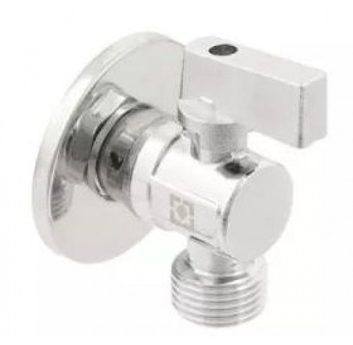Кран кутовий 1/2*1/2*1/2приладний  хром Raftec