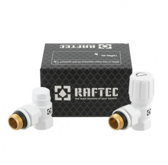 Комплект запірних Клапанів Кутовий БілийRAFTEC (DKU11-W)