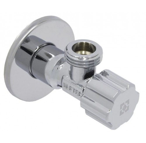 Кран кутовий 1/2*1/2*3/4приладний  хром Raftec